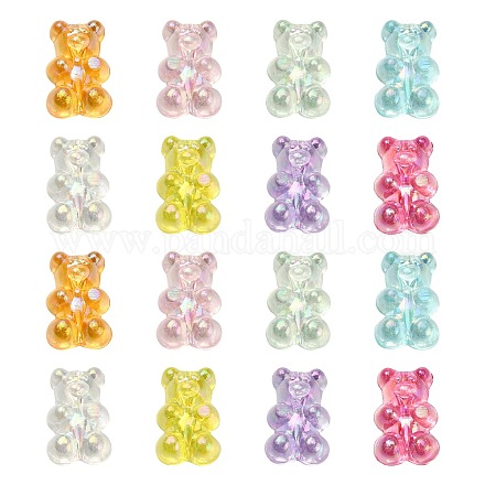160 pièces 8 couleurs perles de résine transparentes RESI-CJ0002-42-1