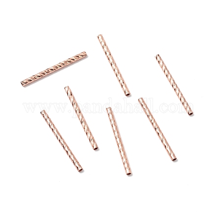 Rack Plating Brass Straight Tube Beads KK-WH0061-03C-RG-1
