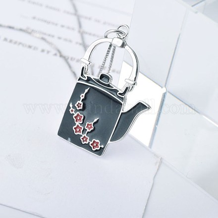 925 подвесные стерлингового серебра ожерелья NJEW-BB48081-A-1