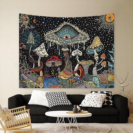 Champignon avec oeil tapisserie murale en polyester MUSH-PW0001-105B-1