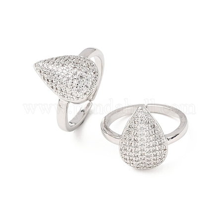 Кольца-манжеты из латуни с микропаве из кубического циркония&nbsp;RJEW-M168-01P-1-1