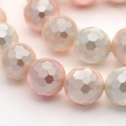 Round Shell Pearl Bead Strands BSHE-M009-8mm-06-1