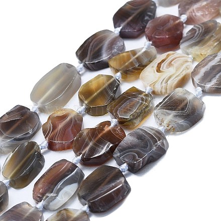 Chapelets de perles en agate naturelle du Botswana G-K245-J10-C01-1
