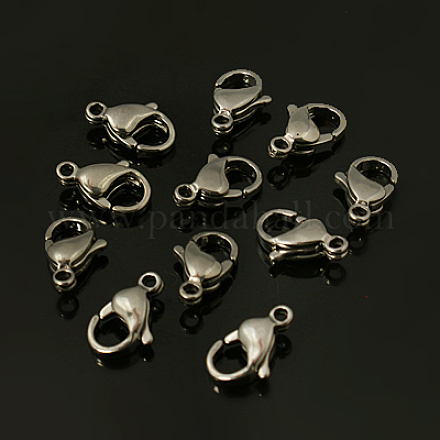304 Stainless Steel Lobster Claw Clasps STAS-G035-G-1