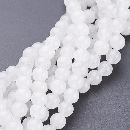 Brins de perles de jade blanc naturel de 15.3 pouce X-GSR8mmC138-1