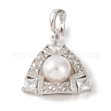 Подвески из чистого серебра 925 пробы с родиевым покрытием и прозрачным микропаве циркония STER-C009-15P-1