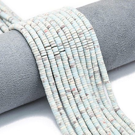 Окрашенные синтетические нити из имперской яшмы G-P575-B09-4x1mm-04-1