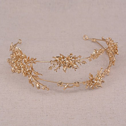 Flower Brass Headband Jewelry OHAR-O017-65-1