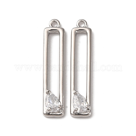 Латунные микропаве прозрачные подвески с фианитом KK-Z112-35P-1
