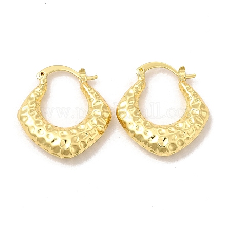 Rack Plating Brass Rhombus Hoop Earrings for Women EJEW-G342-03G-1