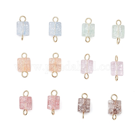 12 шт. 6-цветные подвески-фигурки из треснувшего стекла PALLOY-JF04445-1