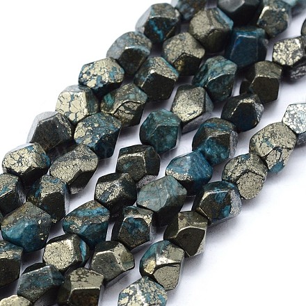 Perles de pyrite naturelle teintées G-F582-D05-1