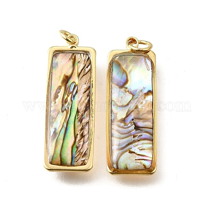 Подвески из натуральной ракушки пауа и эпоксидной смолы KK-E794-02G-07-1