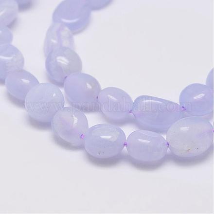 Natural Blue Lace Agate Bead Strands G-P138-04-1
