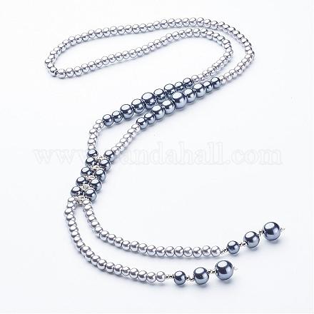 Colliers de perles en verre NJEW-A125-B005-1
