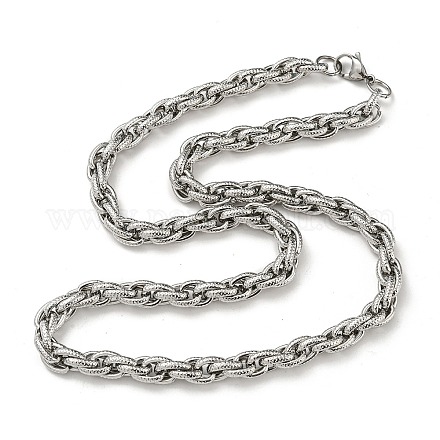 201 Halskette aus Edelstahl mit Kordelkette STAS-Z056-04P-1