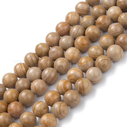 Línea de plata natural hebras de perlas de jaspe X-G-P451-02A-C-1