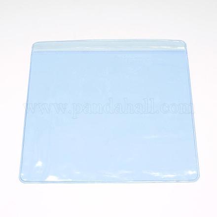 正方形のPVCジップロックの袋  再封可能な包装袋  セルフシールバッグ  紺碧  14x14cm  片側の厚さ：4.5ミル（0.115mm） OPP-R005-14x14-1
