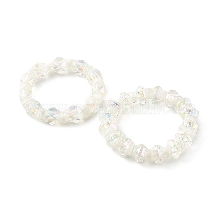 Ensembles de bracelets extensibles en perles acryliques transparentes à facettes pour enfants BJEW-JB06220-1