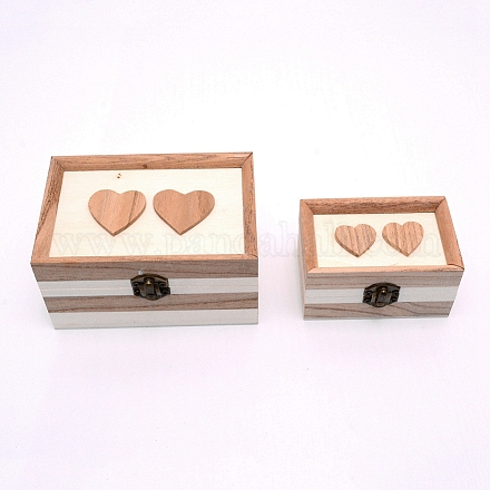 Boîte à bijoux en bois OBOX-WH0006-10-1
