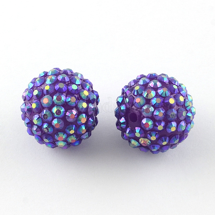 Perles de strass en résine de couleur AB RESI-S315-12x14-06-1