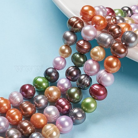 Fili di perle di perle d'acqua dolce coltivate naturali PEAR-T003-21-1