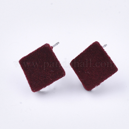 Reperti di orecchini a bottone in ferro flocky X-IFIN-S704-36A-1