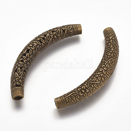 Tibetan Style Alloy Curved Tube Beads PALLOY-J504-03AB-NF-1