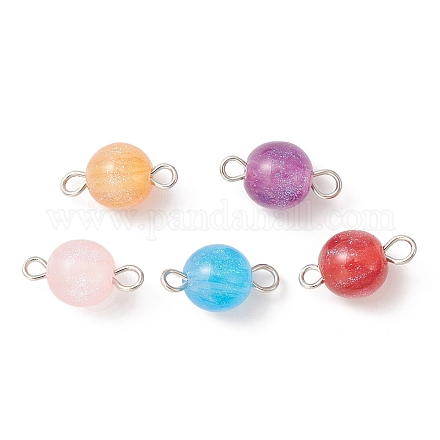 Resin Imitation Cat Eye Connector Charms PALLOY-JF02178-02-1