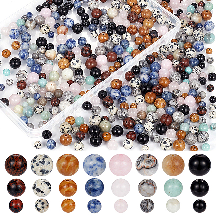 Nbeads 240шт 24 стиля бусины из натуральных и синтетических драгоценных камней G-NB0004-79-1
