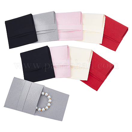 Nbeads 10Pcs 5 Colors Microfiber Jewelry Pouches ABAG-NB0001-70-1