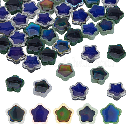 60шт 5 цвета двухцветные стеклянные бусины GLAA-HS0001-17-1