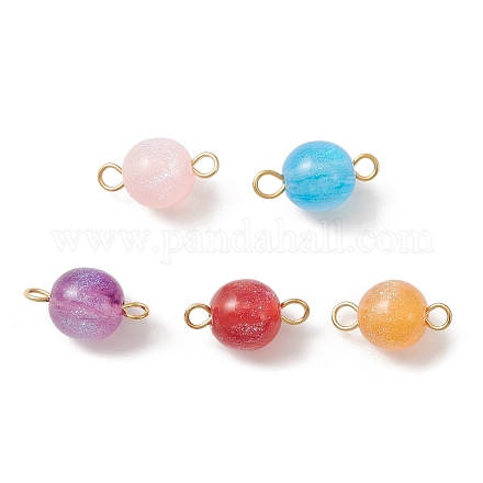 Resin Imitation Cat Eye Connector Charms PALLOY-JF02178-01-1