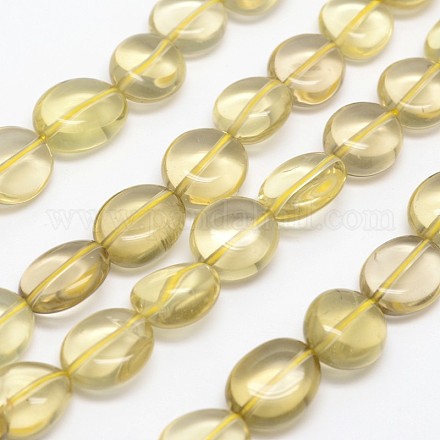 Oval Natural Lemon Quartz Beads Strands G-N0164-19-1