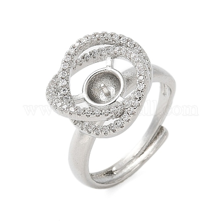 Цветочная латунь микропаве кубический цирконий регулируемые настройки кольца KK-K297-09P-1