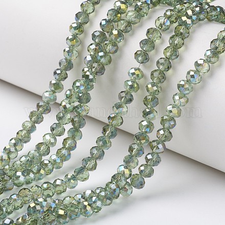 Electroplate Transparent Glass Beads Strands EGLA-A034-T6mm-S11-1