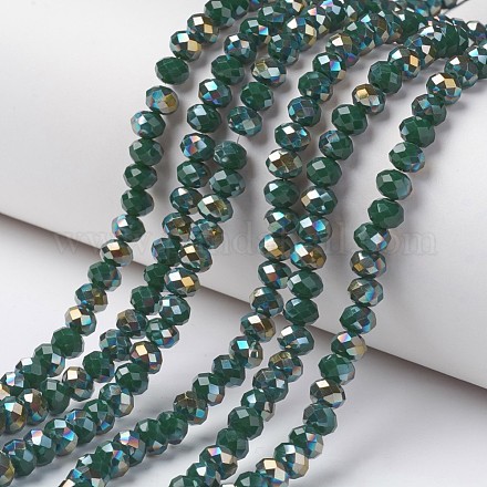 Electroplate Opaque Glass Beads Strands EGLA-A034-P8mm-S03-1
