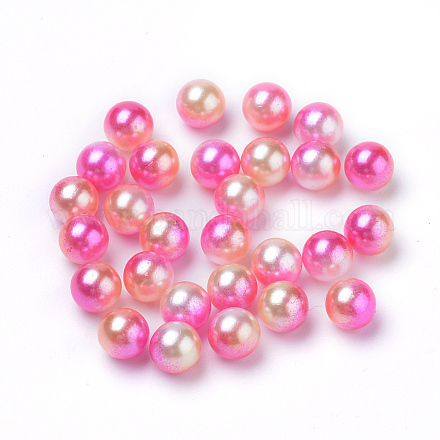 Rainbow Acrylic Imitation Pearl Beads OACR-R065-8mm-04-1