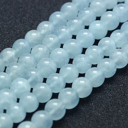 Chapelets de perles en aigue-marine naturelle G-P342-10-6mm-A++-1
