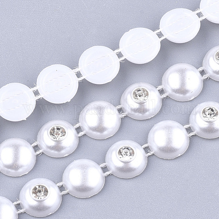 Hilo de guirnalda de cuentas de perlas de imitación de plástico abs AJEW-S073-12-1