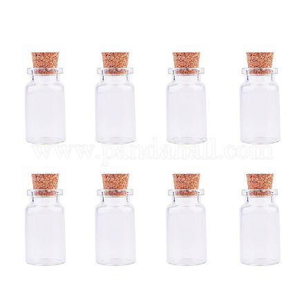Bocaux en verre clair bouteilles en verre avec des bouchons en liège et en fer AJEW-PH0004-01-1