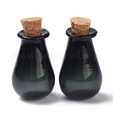 Glass Cork Bottles Ornament AJEW-O032-02G-1
