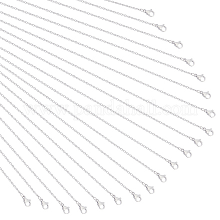 Nbeads 20 Stück 304 Edelstahl-Kabelketten-Halsketten-Set für Männer und Frauen NJEW-NB0001-09-1