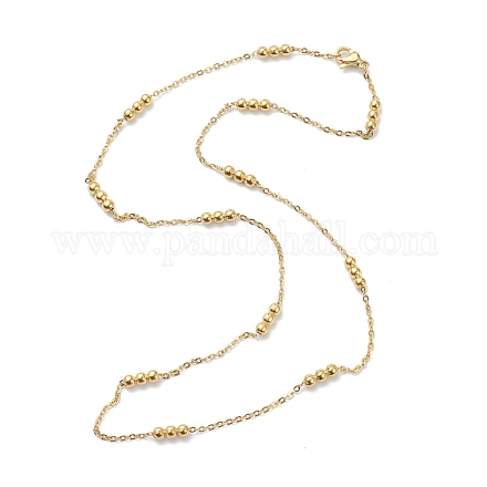 Vacuum Plating 304 Stainless Steel Cable Chain Necklaces NJEW-I248-17G-1