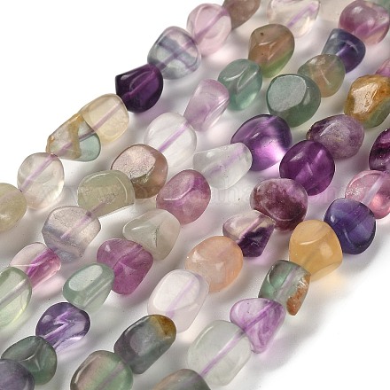 Природных красочные флюорита бисер нитей G-P497-01E-10-1