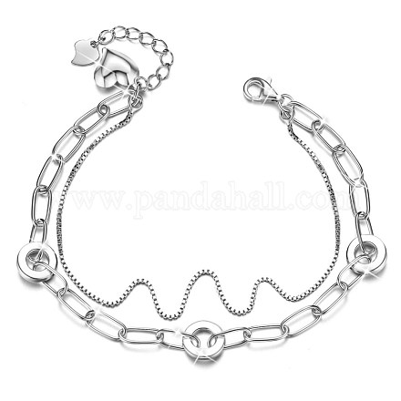 Shegrace 925 bracelets multi-rangs en argent sterling JB410A-1