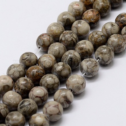Brins de perles en pierre maifanite/maifan naturelle X-G-P255-02-8mm-1