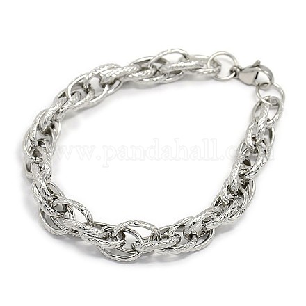 Fashionable 304 Stainless Steel Rope Chain Bracelets STAS-A028-B044P-1