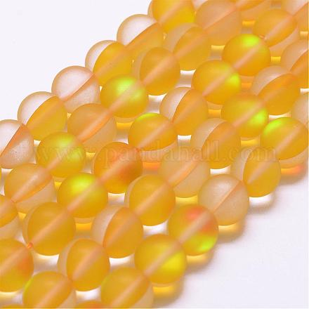 Synthetic Moonstone Beads Strands G-F142-10mm-12-1