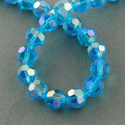 Chapelets de perles en verre électroplaqué EGLA-R016-4m-18-1